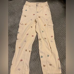 PacSun Butterfly Corduroy Elastic Waist Cargo Pants